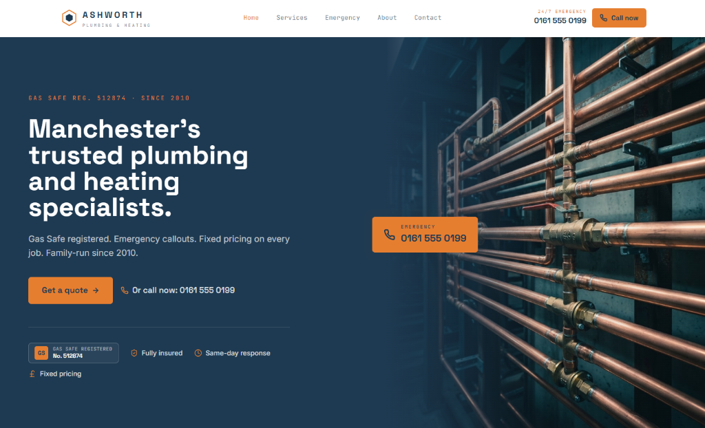 Ashworth Plumbing & Heating concept design